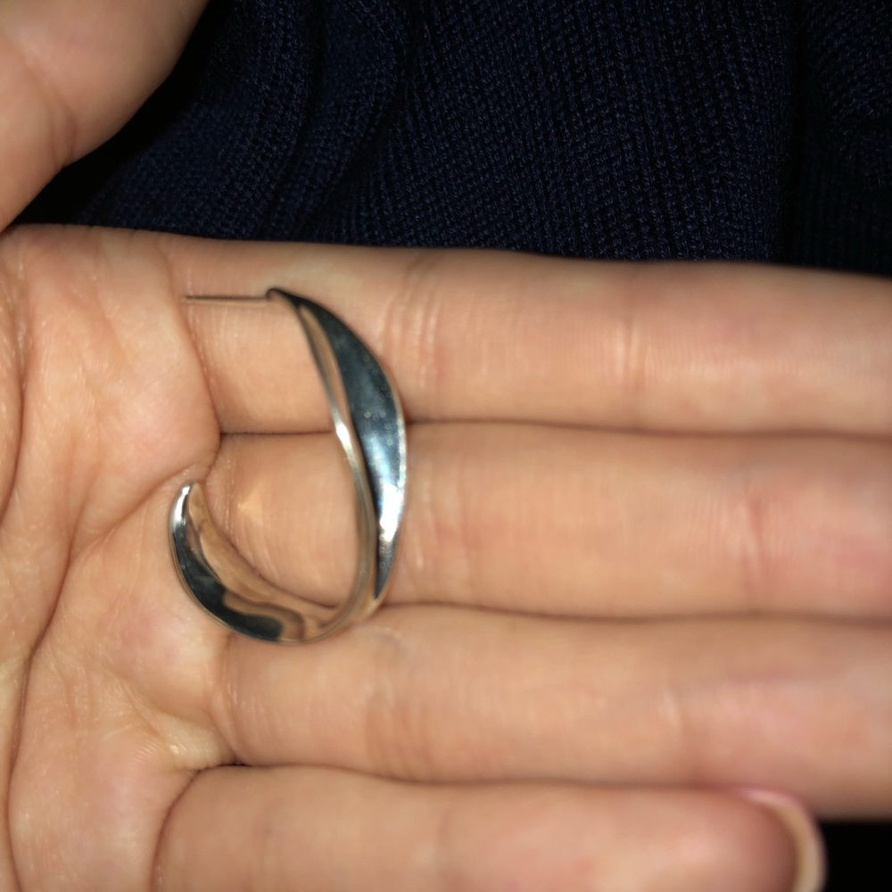 Silver Half Hoop Earrings